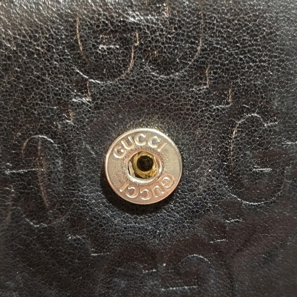 Authentic Gucci Black Leather Micrologo Bi-Fold Wallet Bow Snap Cash Vintage - Picture 11 of 12